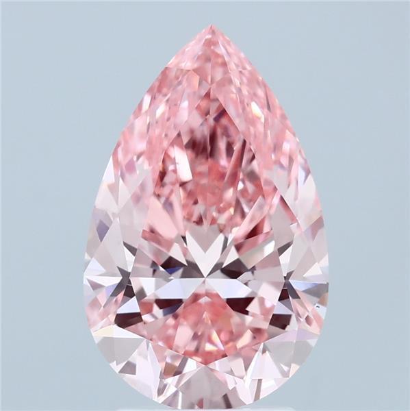 3.22 Ct. Fancy Vivid Pink Pear Lab Grown Diamond