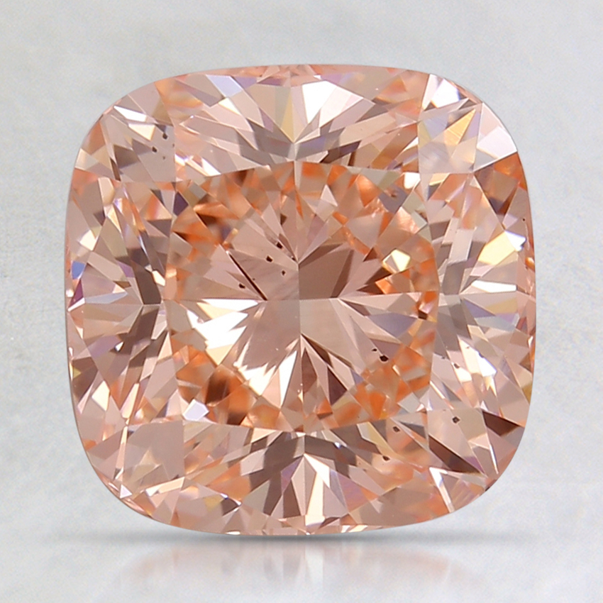 3.23 Ct. Fancy Orangy Pink Cushion Lab Created Diamond