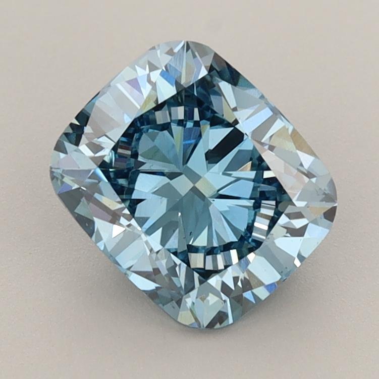 1.71 Ct. Fancy Vivid Blue Cushion Lab Grown Diamond
