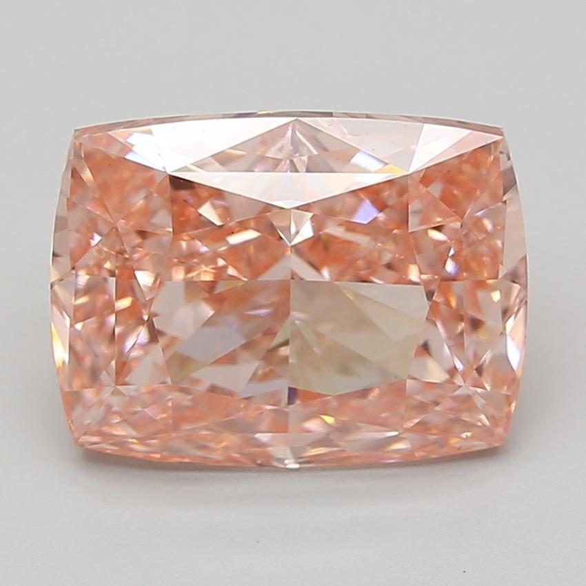 6.08 Ct. Fancy Vivid Pink Cushion Lab Grown Diamond
