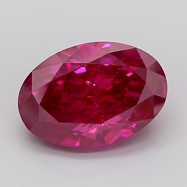 4.96 Ct. Fancy Deep Pink Oval Lab Grown Diamond