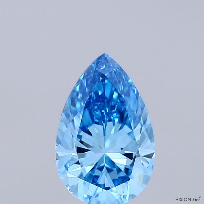 0.89 Ct. Fancy Vivid Blue Pear Lab Grown Diamond