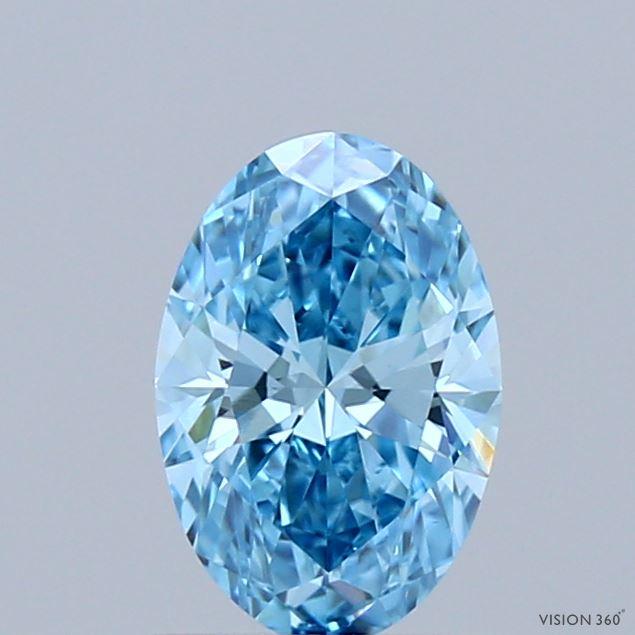 0.91 Ct. Fancy Vivid Blue Oval Lab Grown Diamond