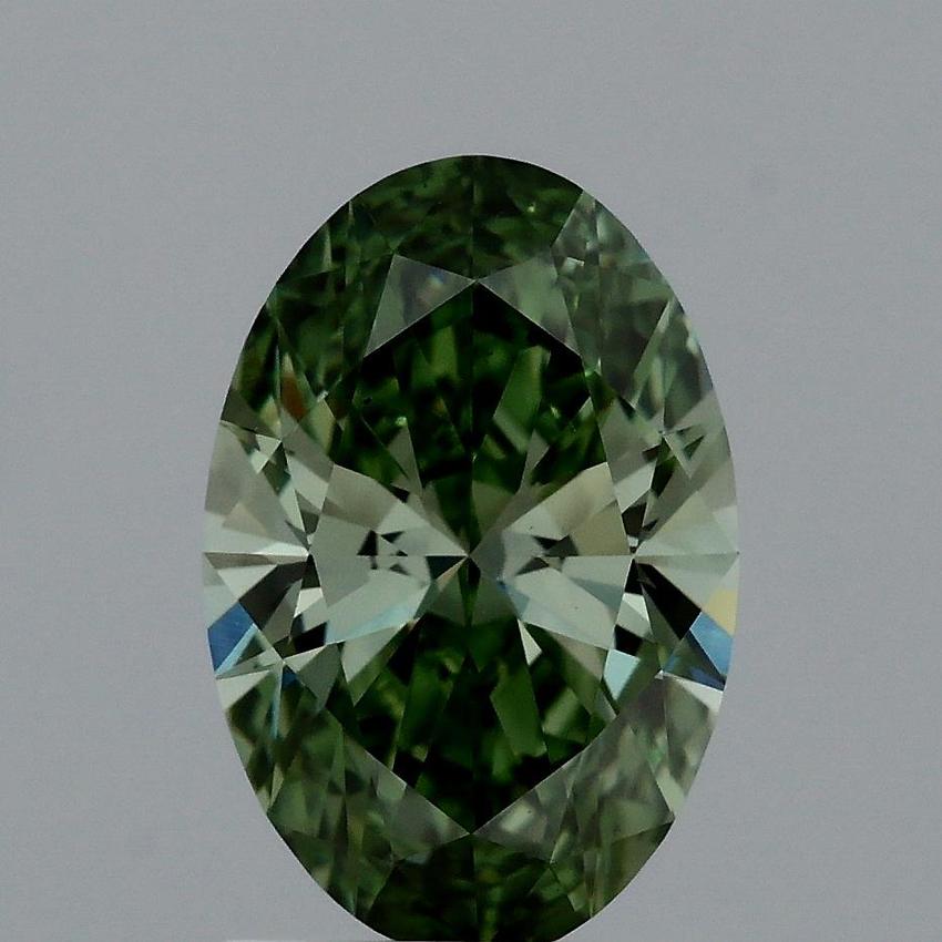 1.36 Ct. Fancy Vivid Green Oval Lab Grown Diamond