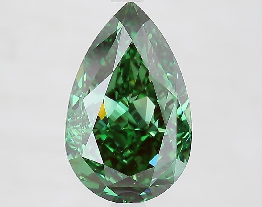 3.40 Ct. Fancy Vivid Green Pear Lab Grown Diamond