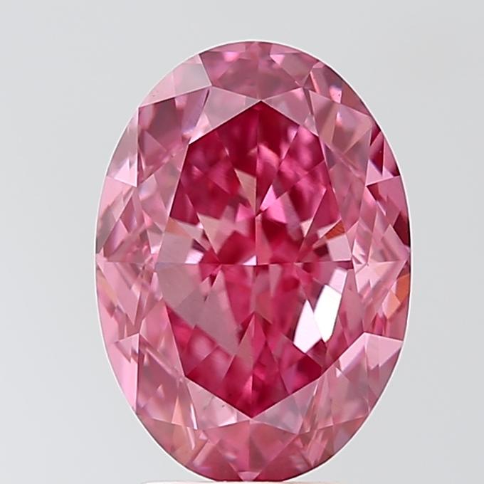 3.74 Ct. Fancy Vivid Pink Oval Lab Grown Diamond