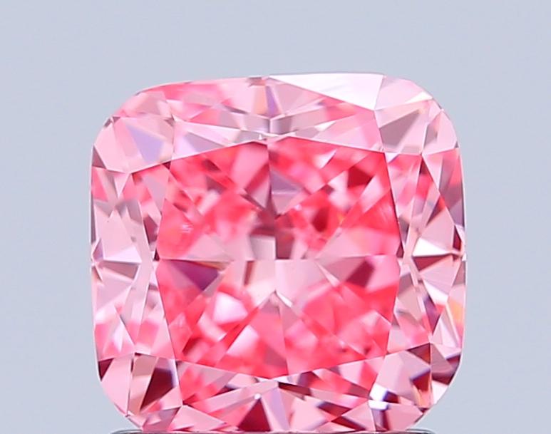 1.53 Ct. Fancy Vivid Pink Cushion Lab Grown Diamond