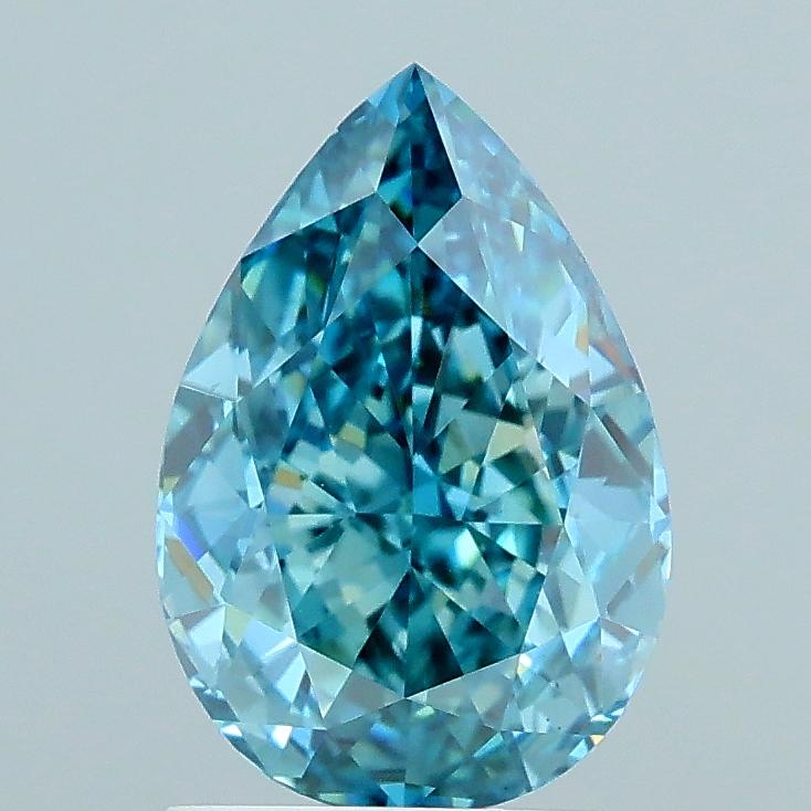 1.73 Ct. Fancy Vivid Blue Pear Lab Grown Diamond