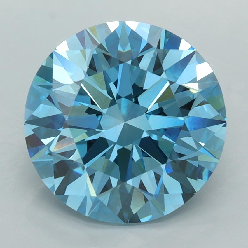5.01 Ct. Fancy Vivid  Blue Round Lab Grown Diamond