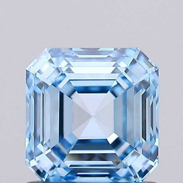 1.03 Ct. Fancy Vivid Blue Asscher Lab Grown Diamond