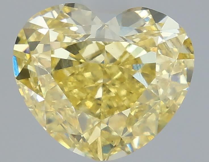2.56 Ct. Fancy Vivid Yellow Heart Lab Grown Diamond