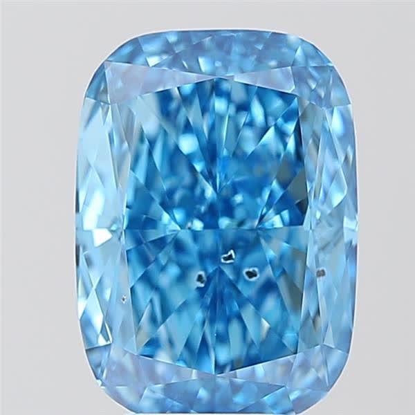 5.02 Ct. Fancy Vivid  Blue Cushion Lab Grown Diamond