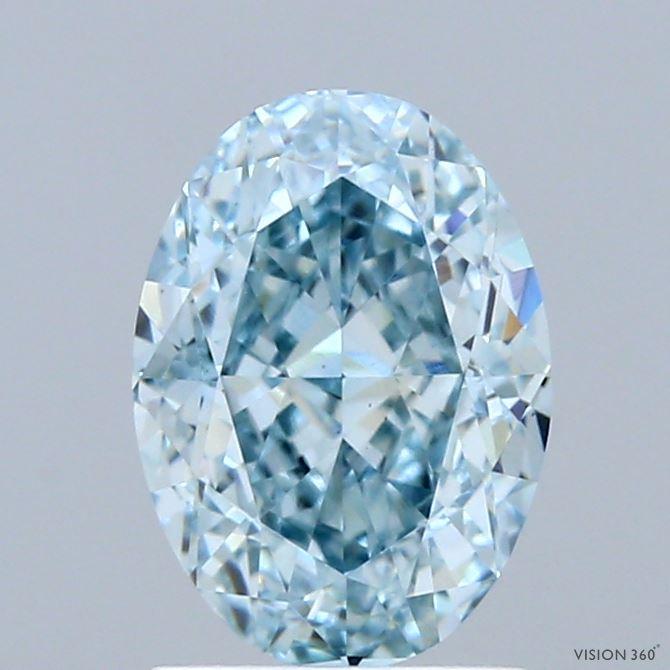 2.06 Ct. Fancy Intense Bluish Green Oval Lab Grown Diamond
