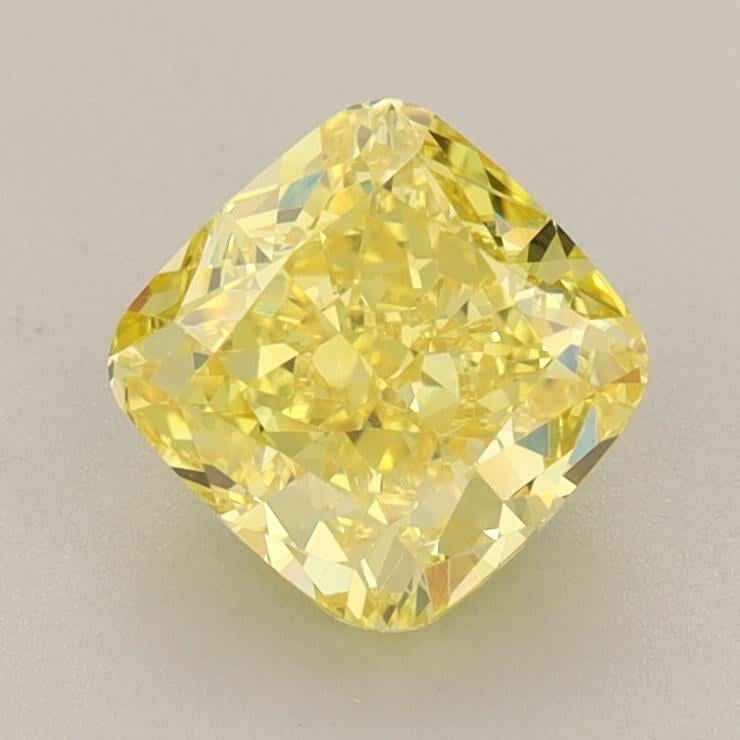 1.54 Ct. Fancy Vivid Yellow Cushion Lab Grown Diamond