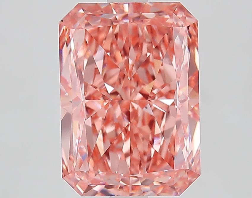 4.08 Ct. Fancy Intense Orangy Pink Radiant Lab Grown Diamond