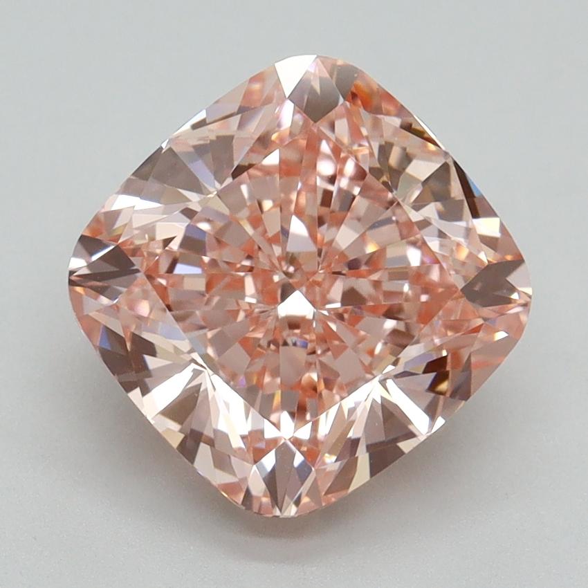 4.03 Ct. Fancy Vivid Pink Cushion Lab Grown Diamond