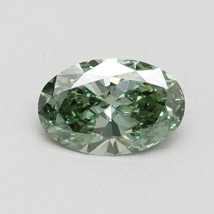 0.50 Ct. Fancy Vivid Green Oval Lab Grown Diamond
