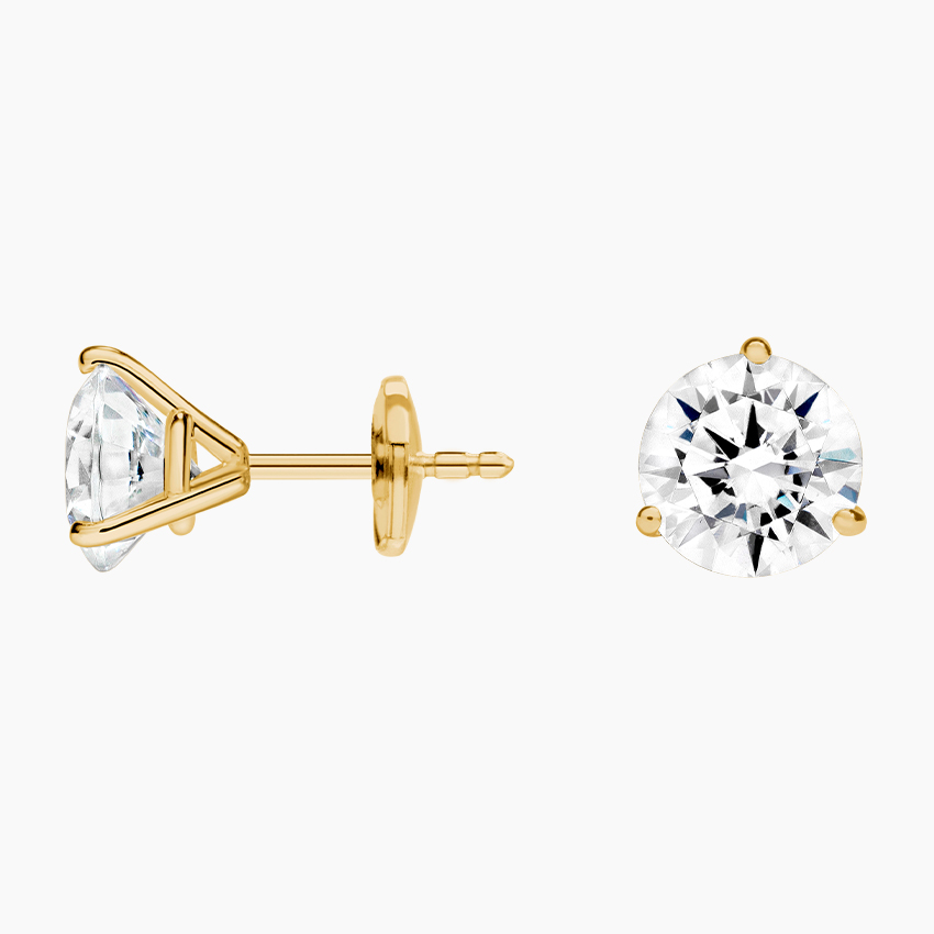 18K Yellow Gold Perfect Martini Lab Diamond Stud Earrings (3 ct. tw.)