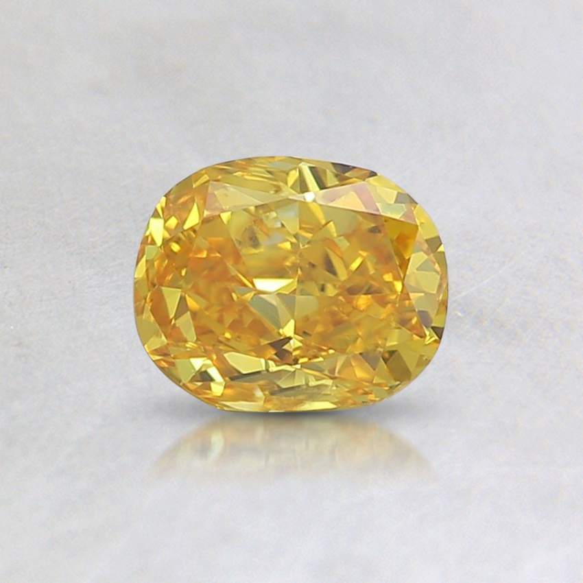 0.57 Ct. Fancy Vivid Yellow Cushion Lab Grown Diamond