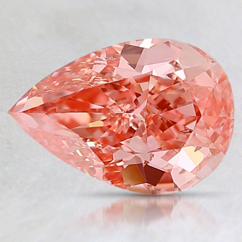1.52 Ct. Fancy Orangy Pink Pear Lab Created Diamond