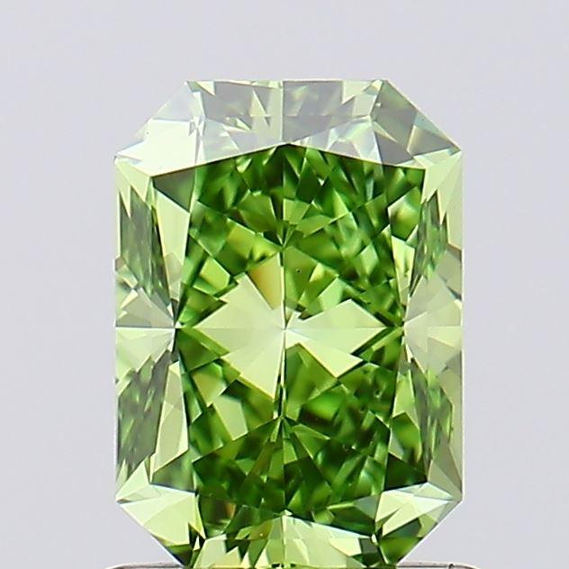 1.00 Ct. Fancy Vivid Green Radiant Lab Grown Diamond