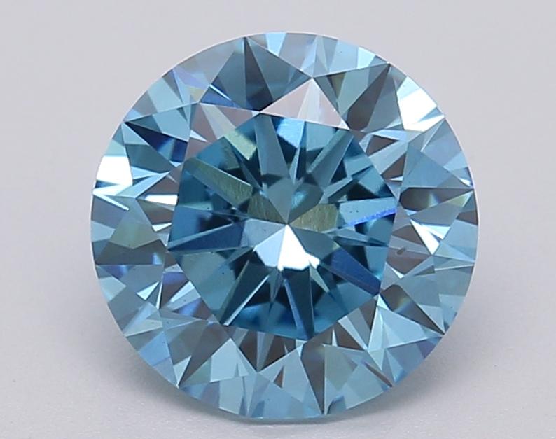 1.77 Ct. Fancy Vivid Blue Round Lab Grown Diamond