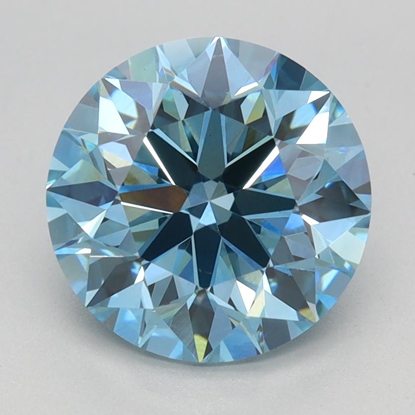 2.18 Ct. Fancy Vivid Blue Round Lab Grown Diamond