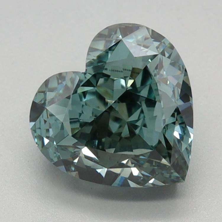 1.62 Ct. Fancy Vivid Green Heart Lab Grown Diamond