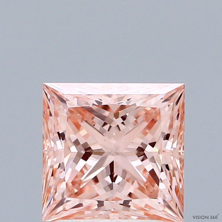 2.04 Ct. Fancy Intense Orangy Pink Princess Lab Grown Diamond