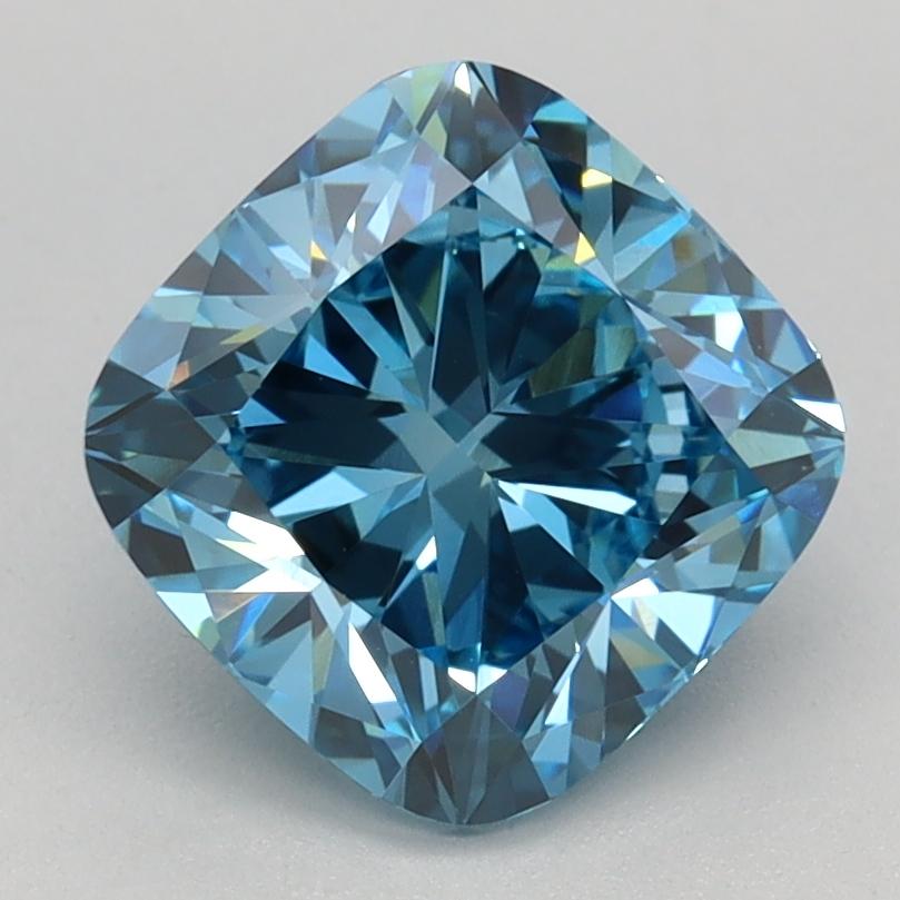 1.80 Ct. Fancy Vivid Blue Cushion Lab Grown Diamond
