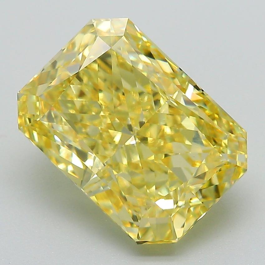5.26 Ct. Fancy Vivid Yellow Radiant Lab Grown Diamond
