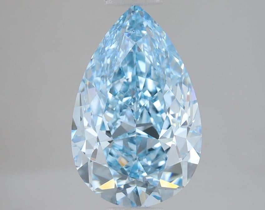 3.08 Ct. Fancy Vivid Blue Pear Lab Grown Diamond