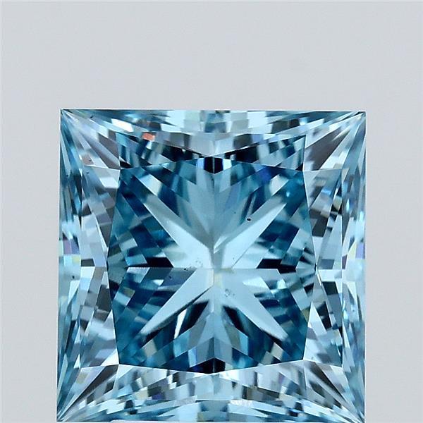 3.99 Ct. Fancy Vivid Blue Princess Lab Grown Diamond