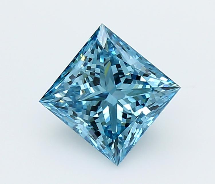 1.55 Ct. Fancy Vivid  Blue Princess Lab Grown Diamond