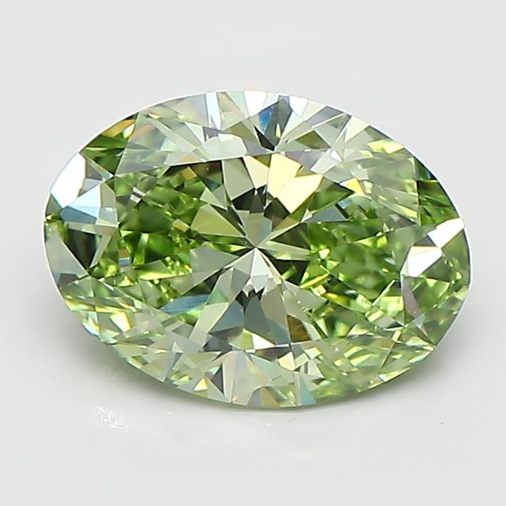 1.50 Ct. Fancy Vivid Green Oval Lab Grown Diamond