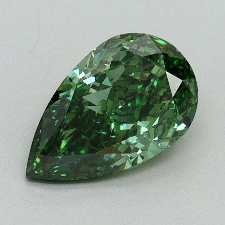 1.07 Ct. Fancy Vivid Green Pear Lab Grown Diamond
