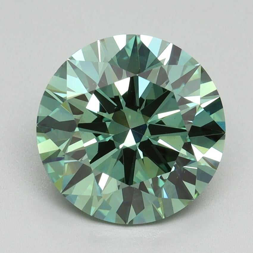 3.27 Ct. Fancy Vivid Pacific Green Round Lab Grown Diamond