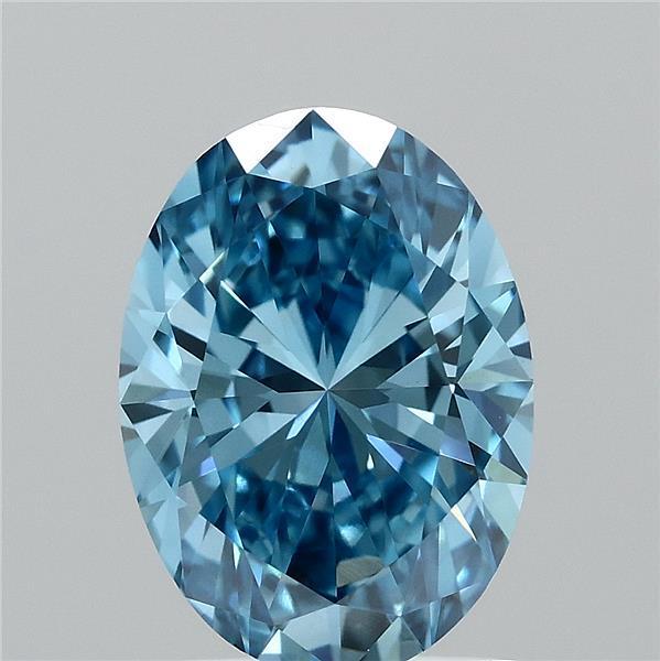 1.51 Ct. Fancy Vivid  Blue Oval Lab Grown Diamond