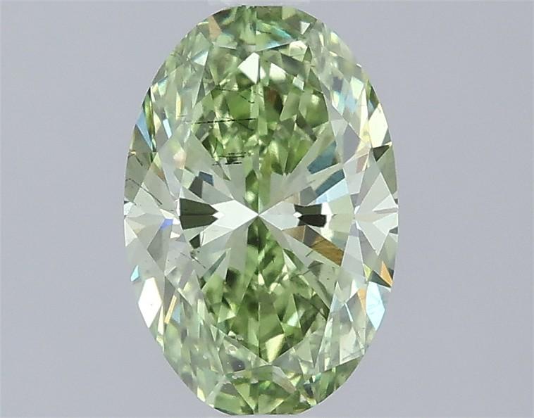 1.04 Ct. Fancy Vivid  Green Oval Lab Grown Diamond