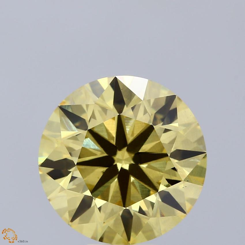 10.04 Ct. Fancy Vivid Yellow Round Lab Grown Diamond