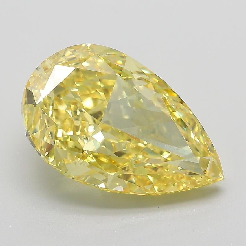 6.95 Ct. Fancy Vivid Yellow Pear Lab Grown Diamond