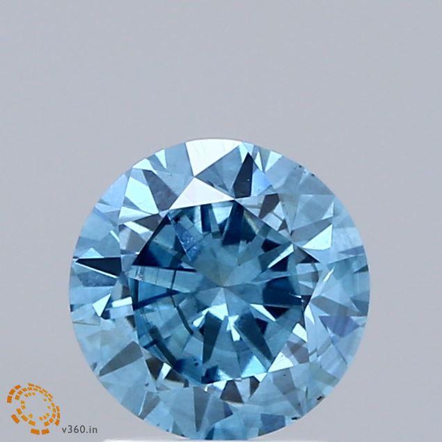 1.49 Ct. Fancy Vivid Blue Round Lab Grown Diamond