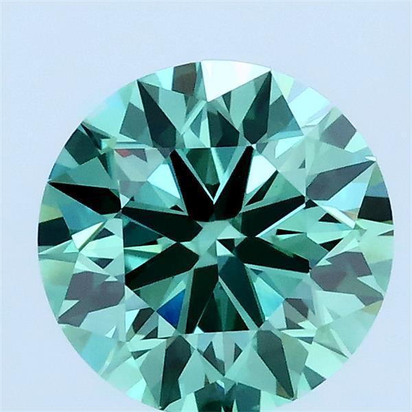 1.51 Ct. Fancy Vivid Green Round Lab Grown Diamond