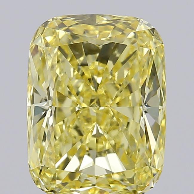 2.83 Ct. Fancy Intense Yellow Cushion Lab Grown Diamond