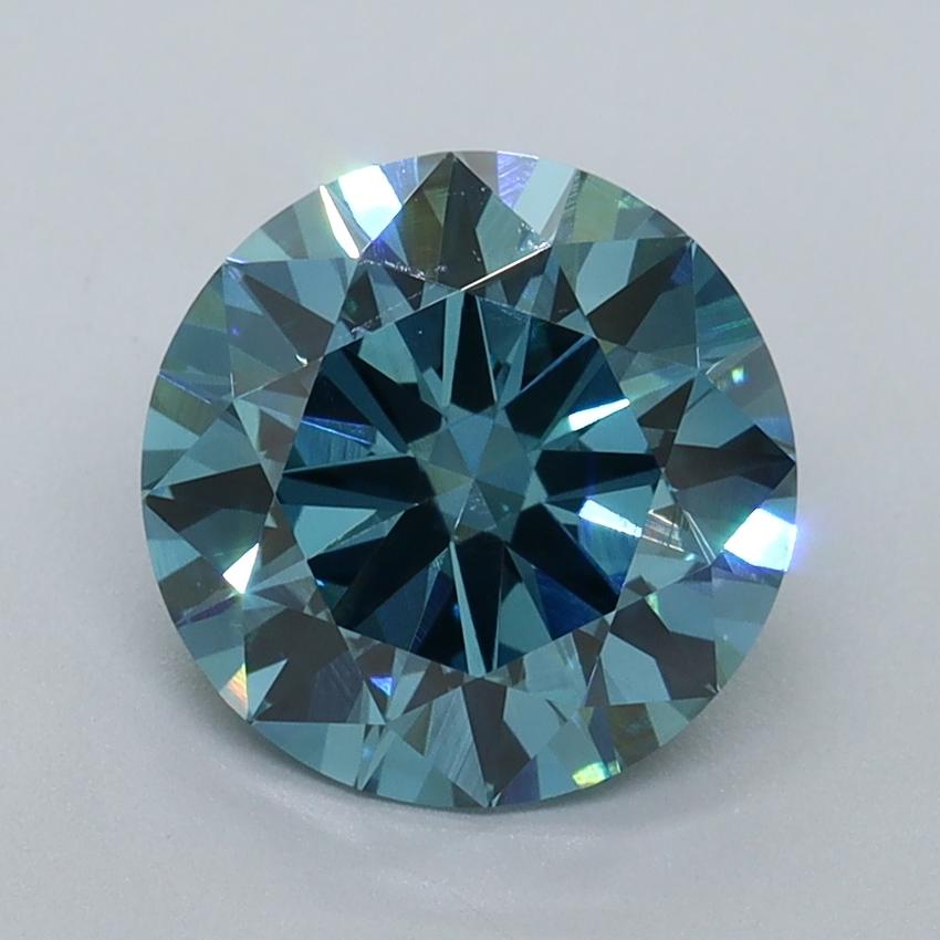 2.09 Ct. Fancy Vivid Malibu Blue Round Lab Grown Diamond