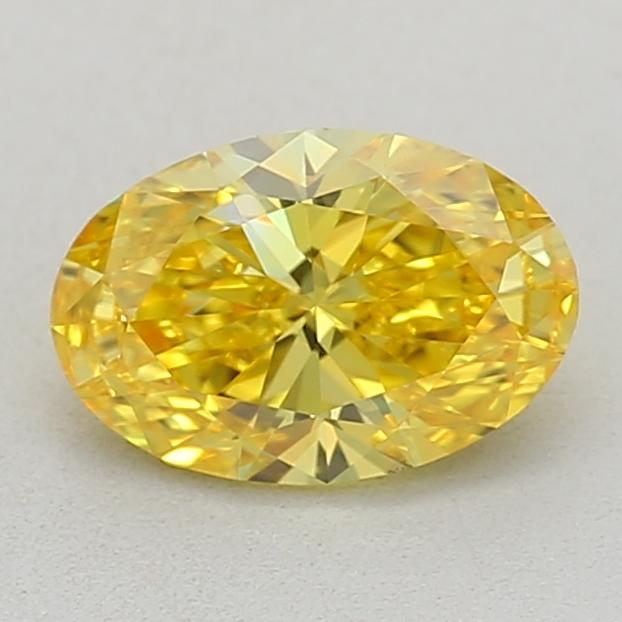 0.52 Ct. Fancy Vivid Yellow Oval Lab Grown Diamond