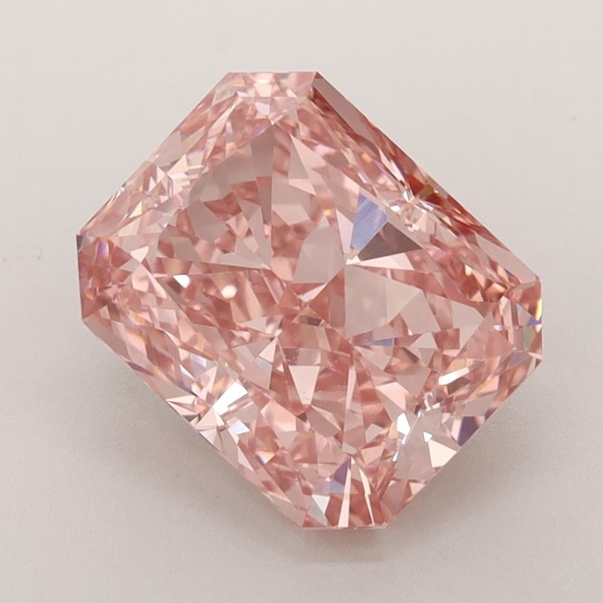 3.25 Ct. Fancy Vivid  Pink Radiant Lab Grown Diamond