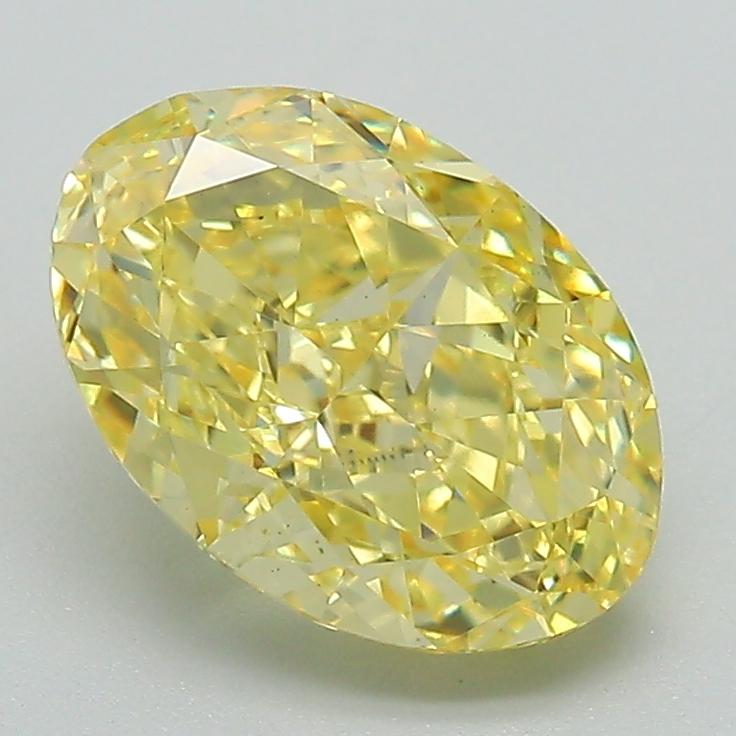 2.33 Ct. Fancy Intense Yellow Oval Lab Grown Diamond
