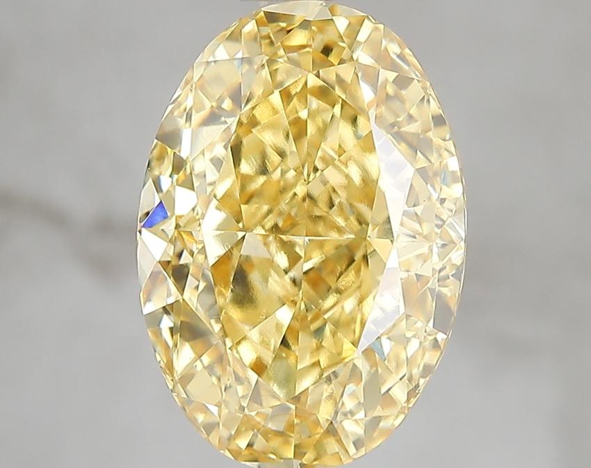 5.04 Ct. Fancy Vivid Yellow Oval Lab Grown Diamond