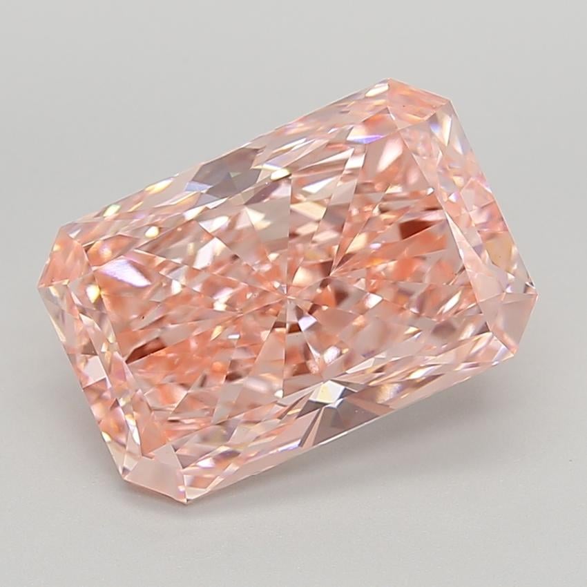 6.04 Ct. Fancy Vivid  Pink Radiant Lab Grown Diamond